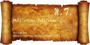 Márton Tünde névjegykártya
