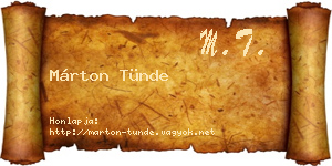 Márton Tünde névjegykártya